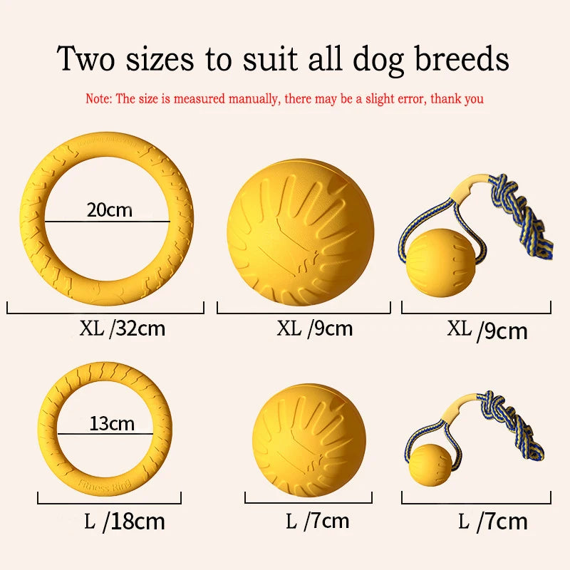 Kit com 4 brinquedos duráveis para cães, incluindo disco voador, bola, corda de rebocador e acessórios para limpeza dental resistentes à mastigação, para filhotes e adultos.
