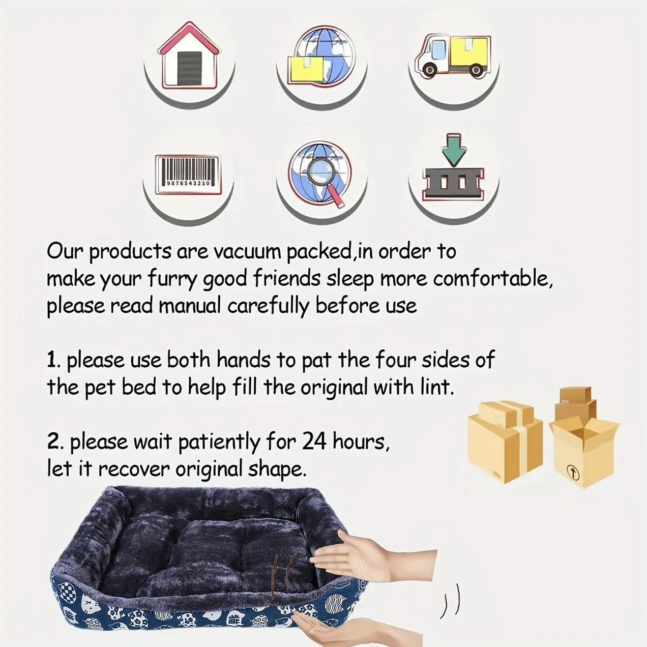 Camas, sofás, tapetes e acessórios para cães e gatos de todos os portes – inclui camas tipo cesta (Coussin Chien) e outros suprimentos para pets em casas pequenas, médias e grandes.