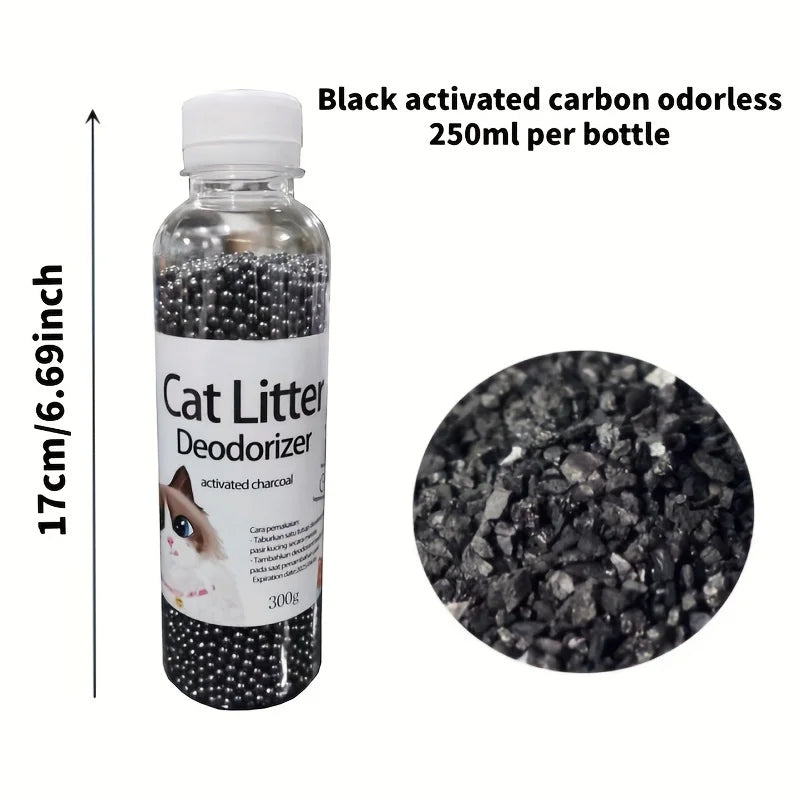 Desodorante em grânulos para caixa de areia de gatos, com 6 fragrâncias, ajuda a absorver odores e manter o banheiro do pet mais limpo e cheiroso.